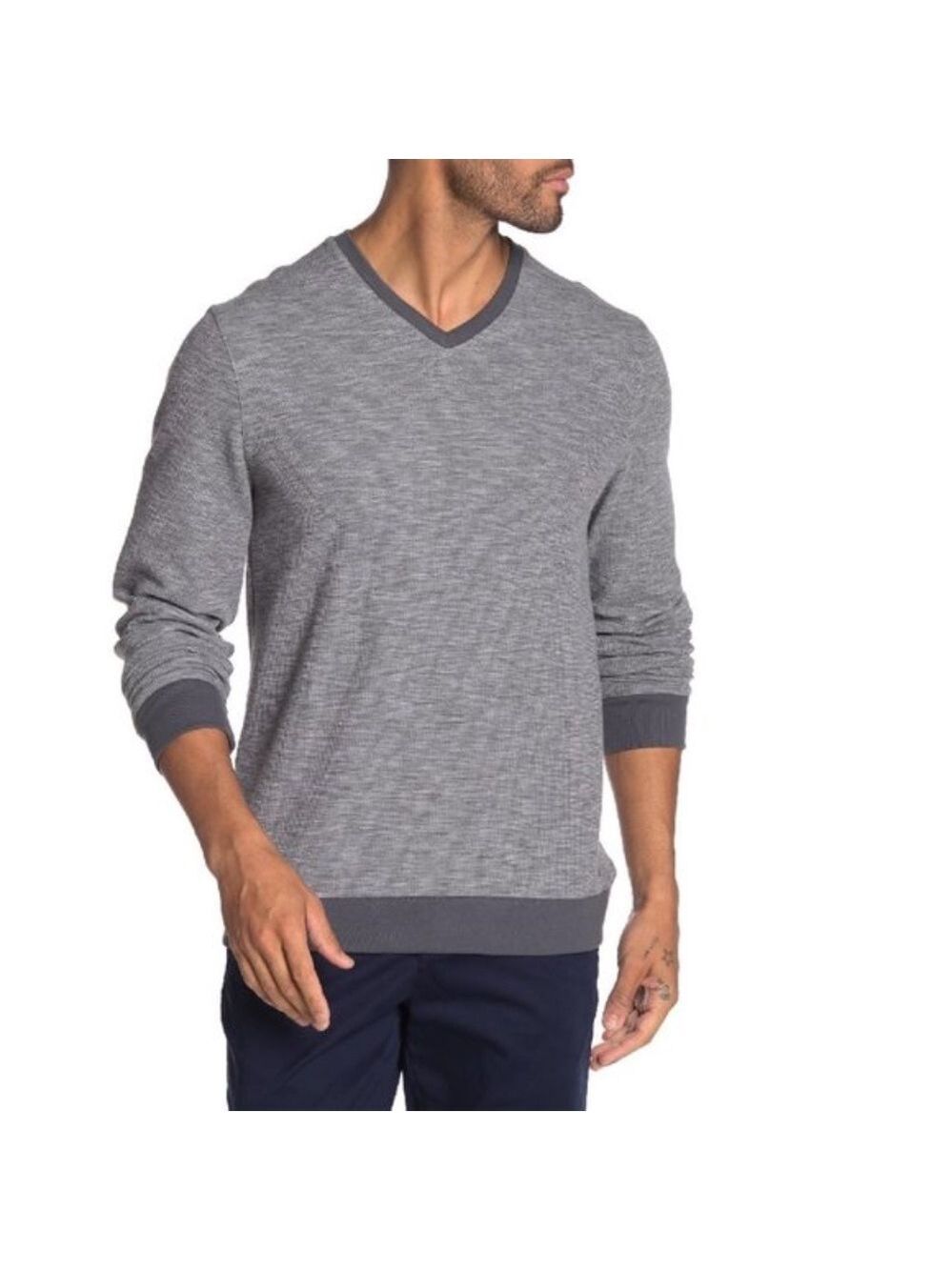 IKE BEHAR Men's Pullover Sweater, Grey Charcoal